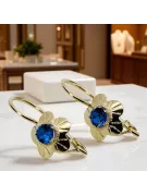 Artesanía vintage Pendientes Zafiro Oro amarillo de 14 quilates vec028y